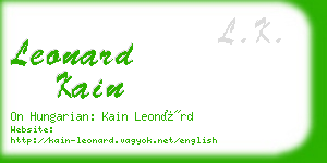 leonard kain business card